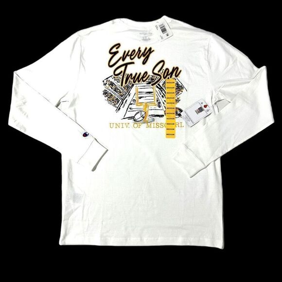 Champion Unisex Missouri Mizzou University Long Sleeve T-shirt Size Medium - Picture 1 of 11